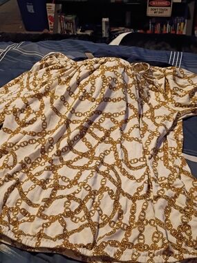 Michael Kors White Blouse with Gold Chain Print